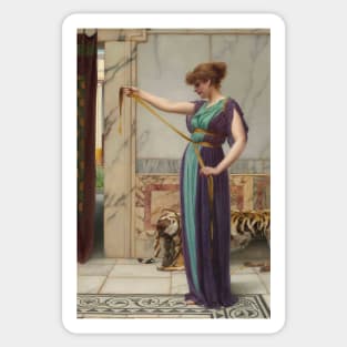 A Pompeian Lady by John William Godward Sticker